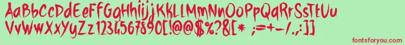 WhiteSharkCre Font – Red Fonts on Green Background
