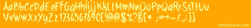 WhiteSharkCre Font – Yellow Fonts on Orange Background