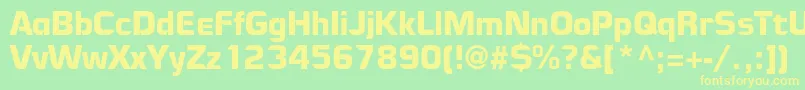 Fonte Maniac – fontes amarelas em um fundo verde