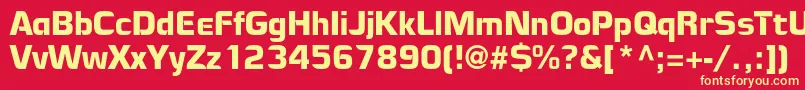 Maniac Font – Yellow Fonts on Red Background