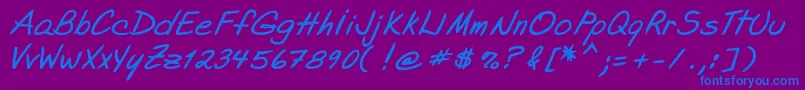 Adelyne Font – Blue Fonts on Purple Background