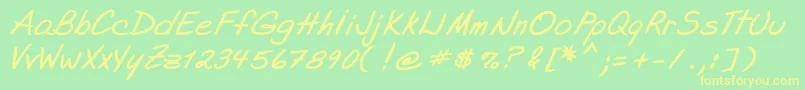 Adelyne Font – Yellow Fonts on Green Background