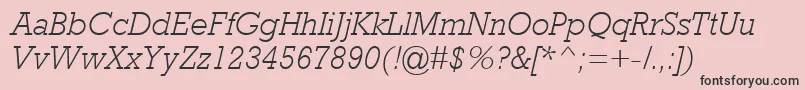 フォントRockwellMtLightItalic – ピンクの背景に黒い文字
