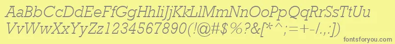 fuente RockwellMtLightItalic – Fuentes Grises Sobre Fondo Amarillo