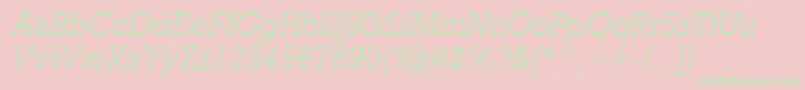 RockwellMtLightItalic-Schriftart – Grüne Schriften auf rosa Hintergrund