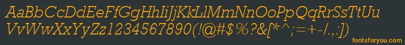 RockwellMtLightItalic Font – Orange Fonts on Black Background
