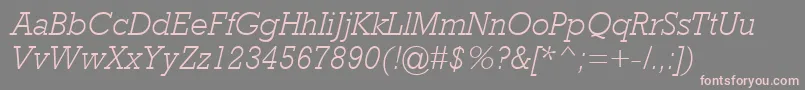 フォントRockwellMtLightItalic – 灰色の背景にピンクのフォント