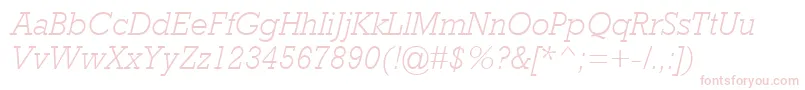 Шрифт RockwellMtLightItalic – розовые шрифты на белом фоне