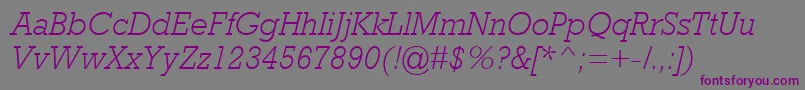 フォントRockwellMtLightItalic – 紫色のフォント、灰色の背景