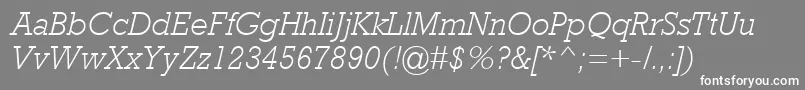 フォントRockwellMtLightItalic – 灰色の背景に白い文字