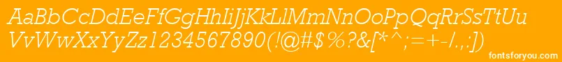RockwellMtLightItalic Font – White Fonts on Orange Background