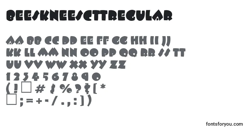 A fonte BeeskneescttRegular – alfabeto, números, caracteres especiais
