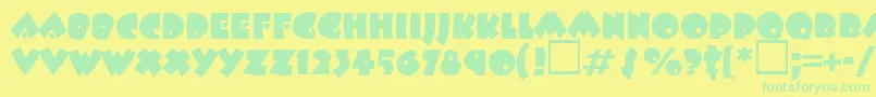 BeeskneescttRegular Font – Green Fonts on Yellow Background