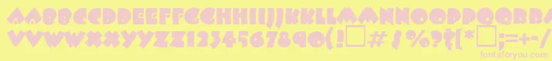 BeeskneescttRegular Font – Pink Fonts on Yellow Background