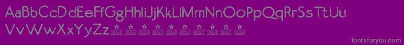 LostAgesPersonalUse-fontti – harmaat kirjasimet violetilla taustalla