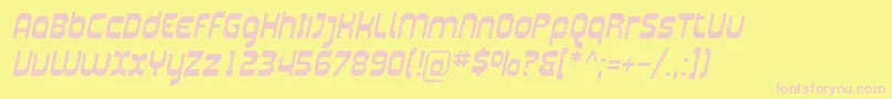 PlasmaticaItalic Font – Pink Fonts on Yellow Background