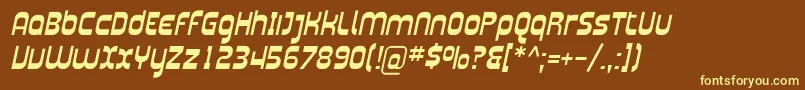 PlasmaticaItalic Font – Yellow Fonts on Brown Background