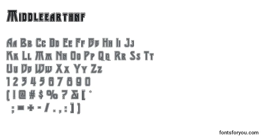 Schriftart Middleearthnf – Alphabet, Zahlen, spezielle Symbole