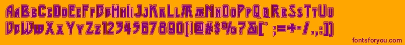 フォントMiddleearthnf – オレンジの背景に紫のフォント