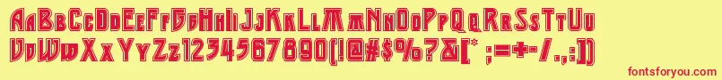 Middleearthnf-Schriftart – Rote Schriften auf gelbem Hintergrund