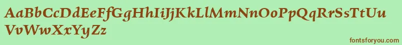 CharpentierrenredDemiobl Font – Brown Fonts on Green Background