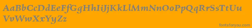 CharpentierrenredDemiobl Font – Gray Fonts on Orange Background