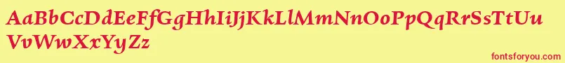 CharpentierrenredDemiobl Font – Red Fonts on Yellow Background