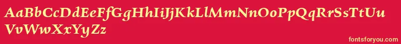 CharpentierrenredDemiobl Font – Yellow Fonts on Red Background