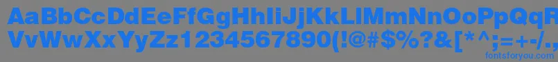 フォントHelveticaltstdBlk – 灰色の背景に青い文字
