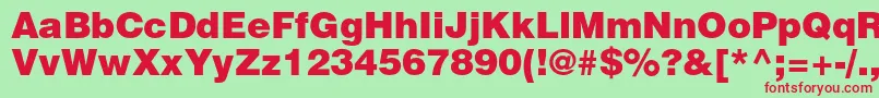 HelveticaltstdBlk Font – Red Fonts on Green Background