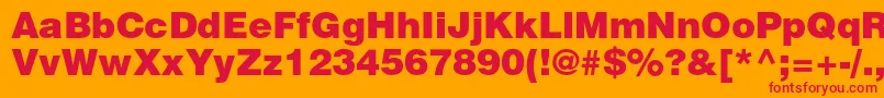 HelveticaltstdBlk Font – Red Fonts on Orange Background
