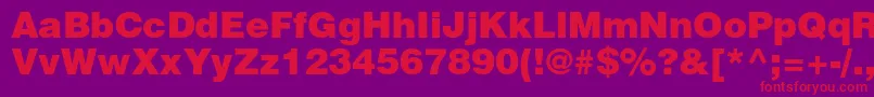 HelveticaltstdBlk Font – Red Fonts on Purple Background