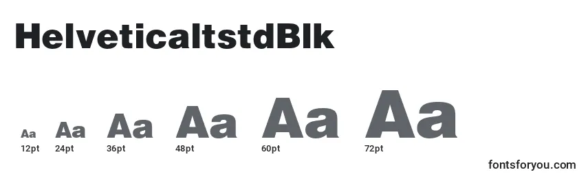 Размеры шрифта HelveticaltstdBlk