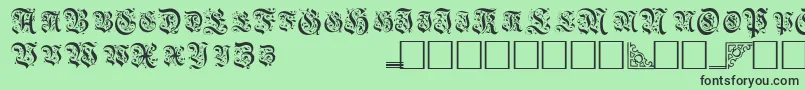 Шрифт TopiascapssskRegular – чёрные шрифты на зелёном фоне