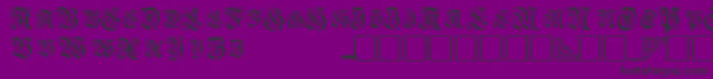 TopiascapssskRegular-Schriftart – Schwarze Schriften auf violettem Hintergrund