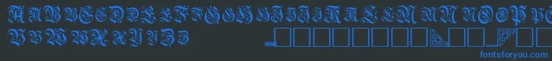 TopiascapssskRegular-fontti – siniset fontit mustalla taustalla