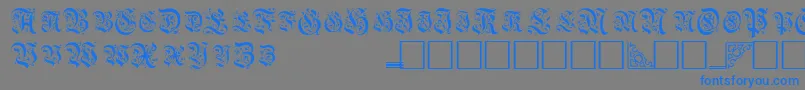 Шрифт TopiascapssskRegular – синие шрифты на сером фоне