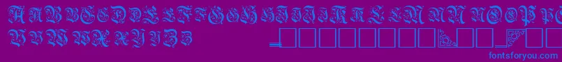 Fonte TopiascapssskRegular – fontes azuis em um fundo violeta