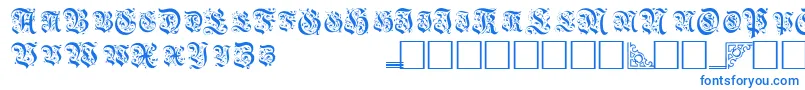 Fonte TopiascapssskRegular – fontes azuis em um fundo branco