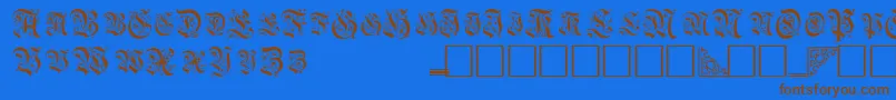 TopiascapssskRegular Font – Brown Fonts on Blue Background