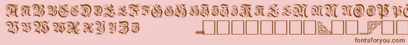 TopiascapssskRegular-Schriftart – Braune Schriften auf rosa Hintergrund