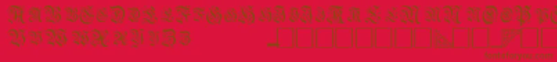 Шрифт TopiascapssskRegular – коричневые шрифты на красном фоне