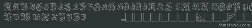 Fonte TopiascapssskRegular – fontes cinzas em um fundo preto