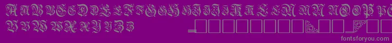 フォントTopiascapssskRegular – 紫の背景に灰色の文字