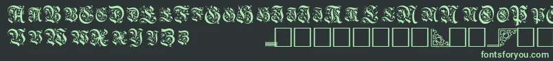 フォントTopiascapssskRegular – 黒い背景に緑の文字