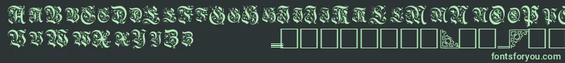 TopiascapssskRegular-fontti – vihreät fontit mustalla taustalla
