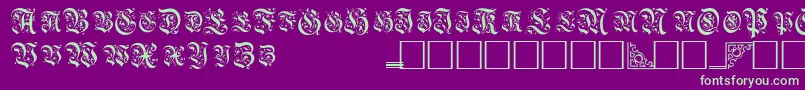 TopiascapssskRegular-fontti – vihreät fontit violetilla taustalla