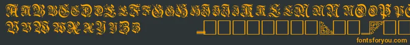Шрифт TopiascapssskRegular – оранжевые шрифты на чёрном фоне