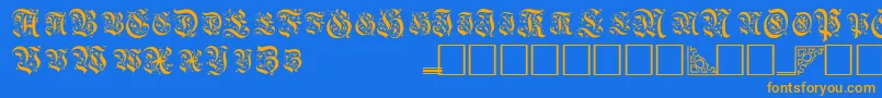 Шрифт TopiascapssskRegular – оранжевые шрифты на синем фоне