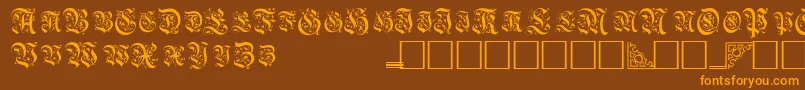 Шрифт TopiascapssskRegular – оранжевые шрифты на коричневом фоне